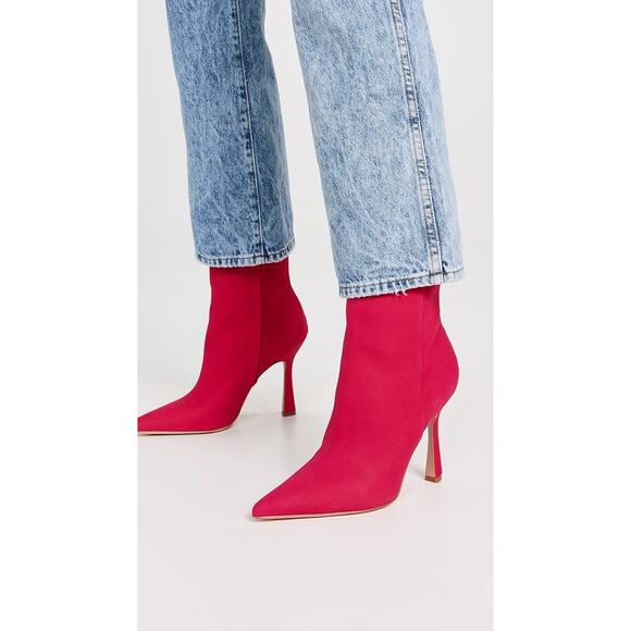 Sam Edelman Ella Pointed Toe Dress Bootie in Magenta Suede Size 7.5